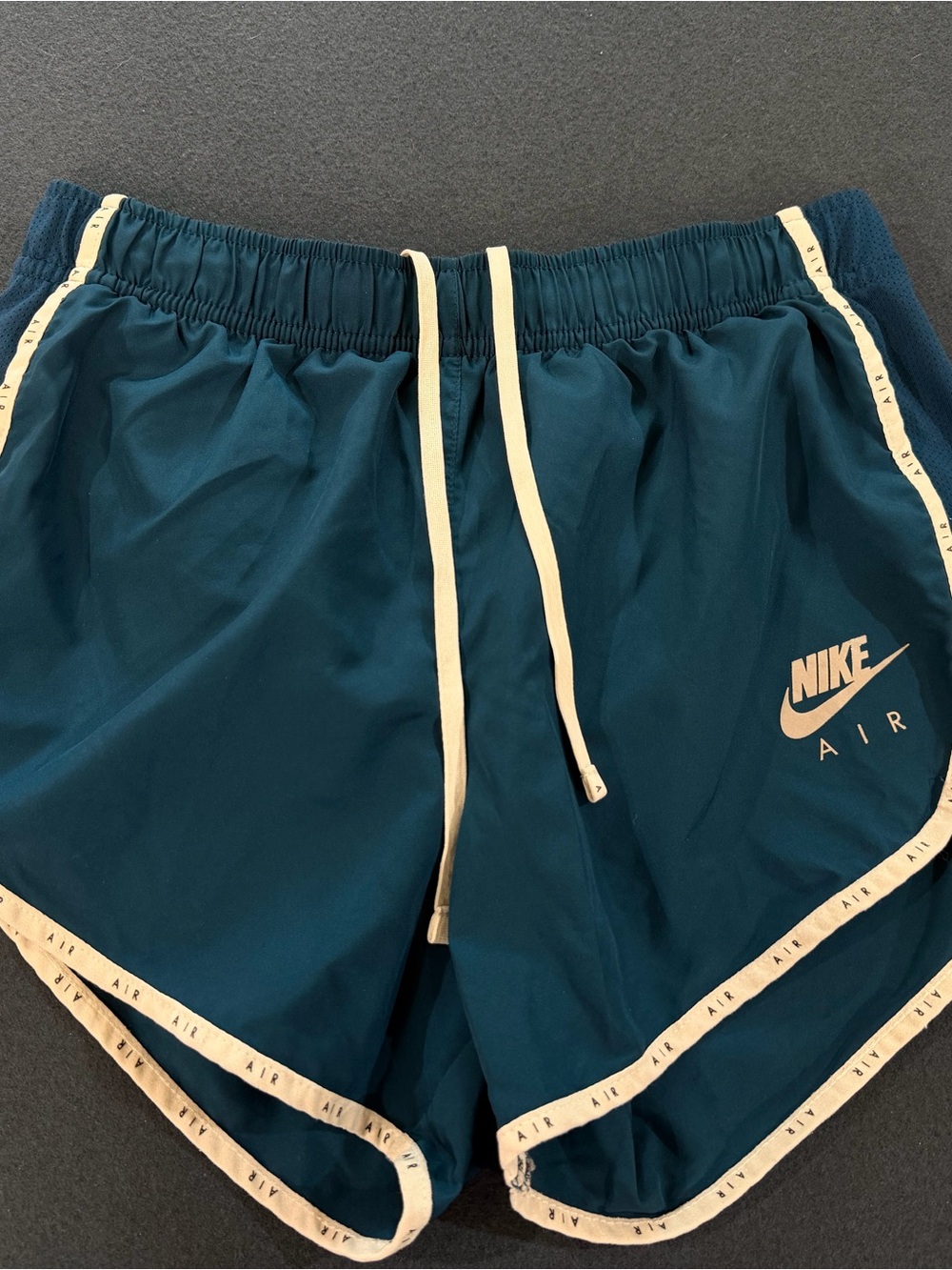 Nike Women's Teal Athletic Shorts with Cream Trim